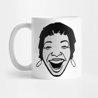 Black girl with a hoop smiling Mug